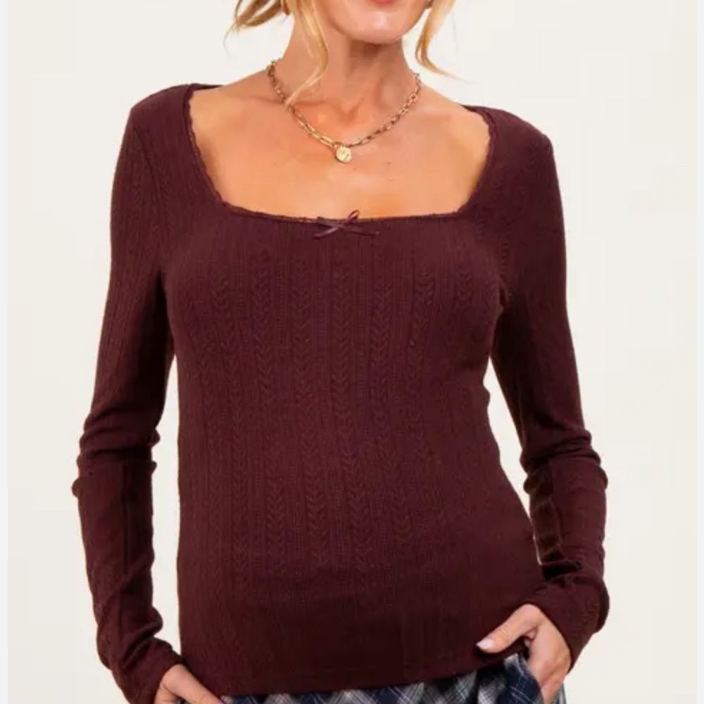 Burgundy Long Sleeve Sweater